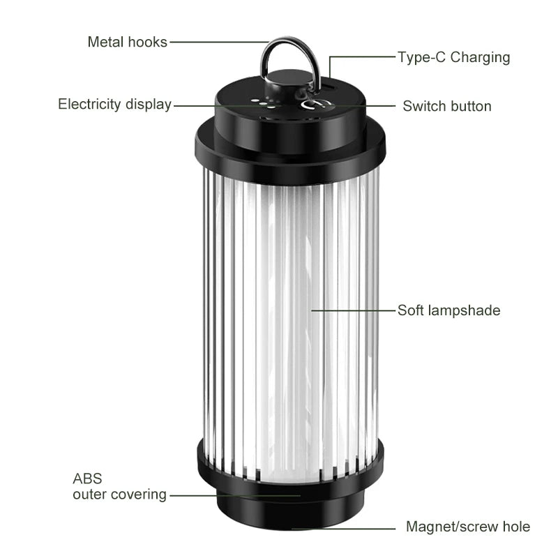 Adjustable Camping Lights Set - 5 Types - Type-C Charging - Outdoor Use