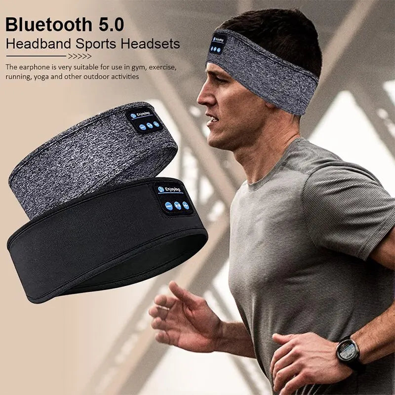 Bluetooth Sports Headband Earphones - Wireless Music Eye Mask Headset