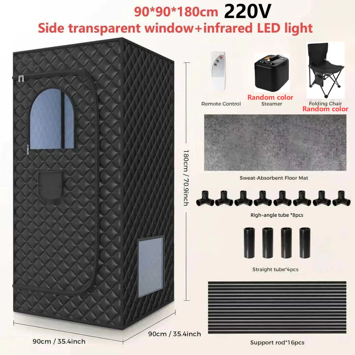 Portable Infrared Sauna Box with Remote Control - Foldable Sweat Room