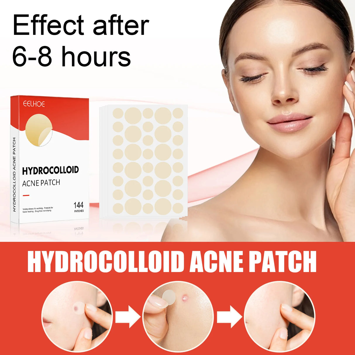 144pcs Acne Patches for Spot Treatment, Invisible Healing Stickers