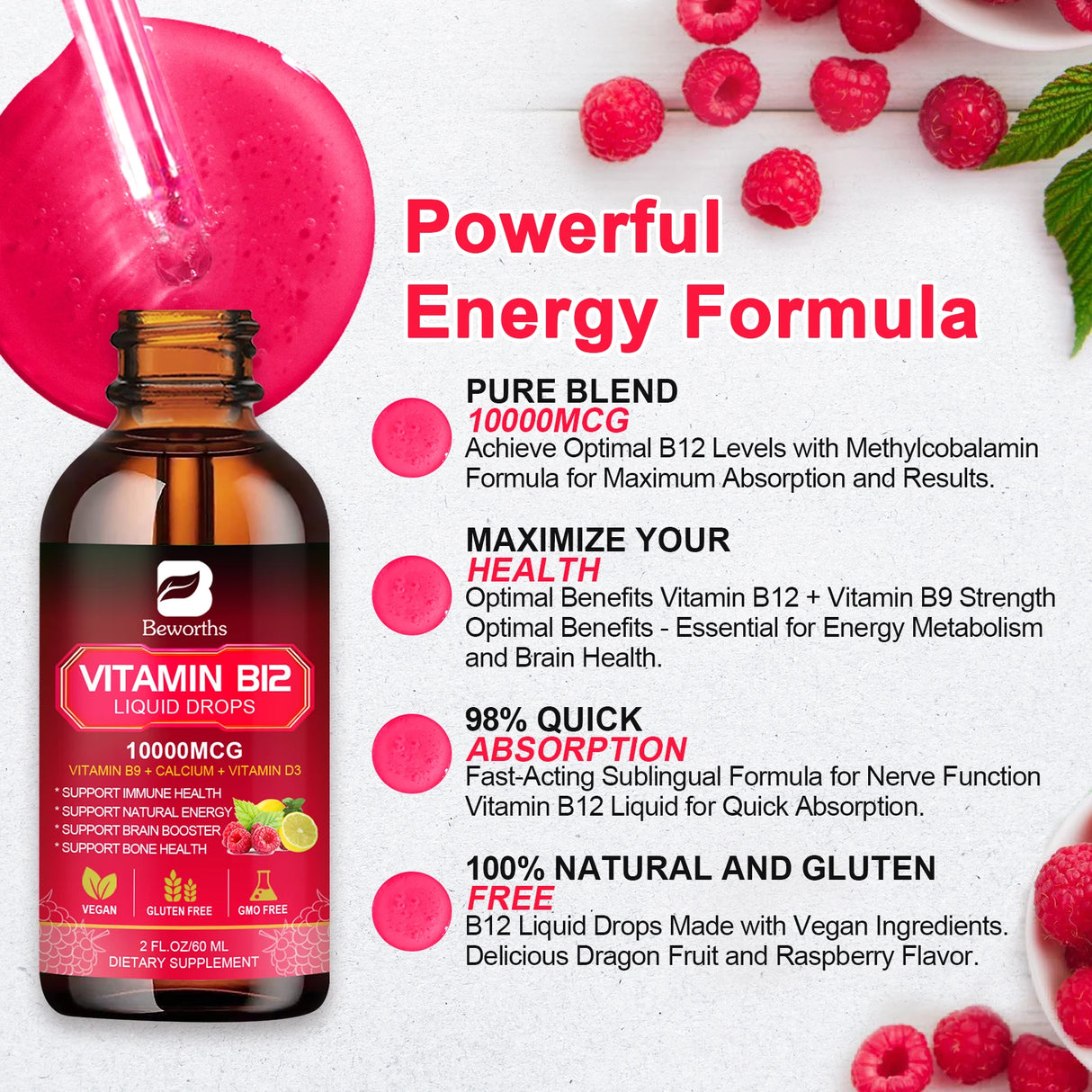 Vitamin B12 Drops, 1 oz, Convenient Format for Daily Routines