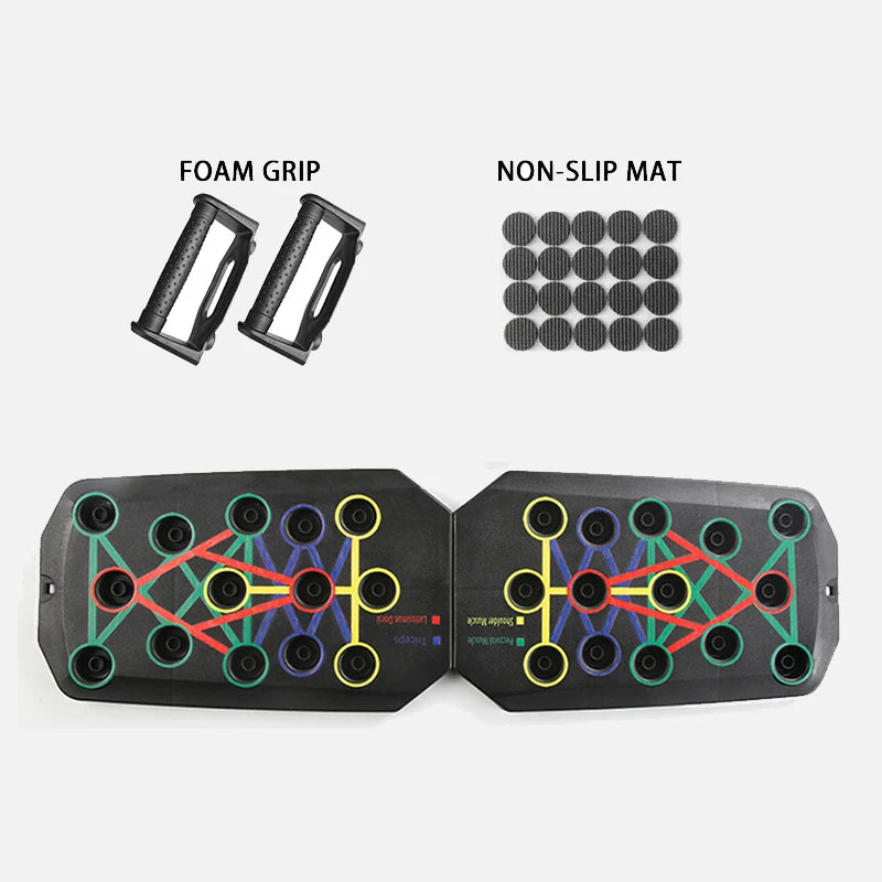 Portable Foldable Push-up Board Set with Handles for Fitness Training