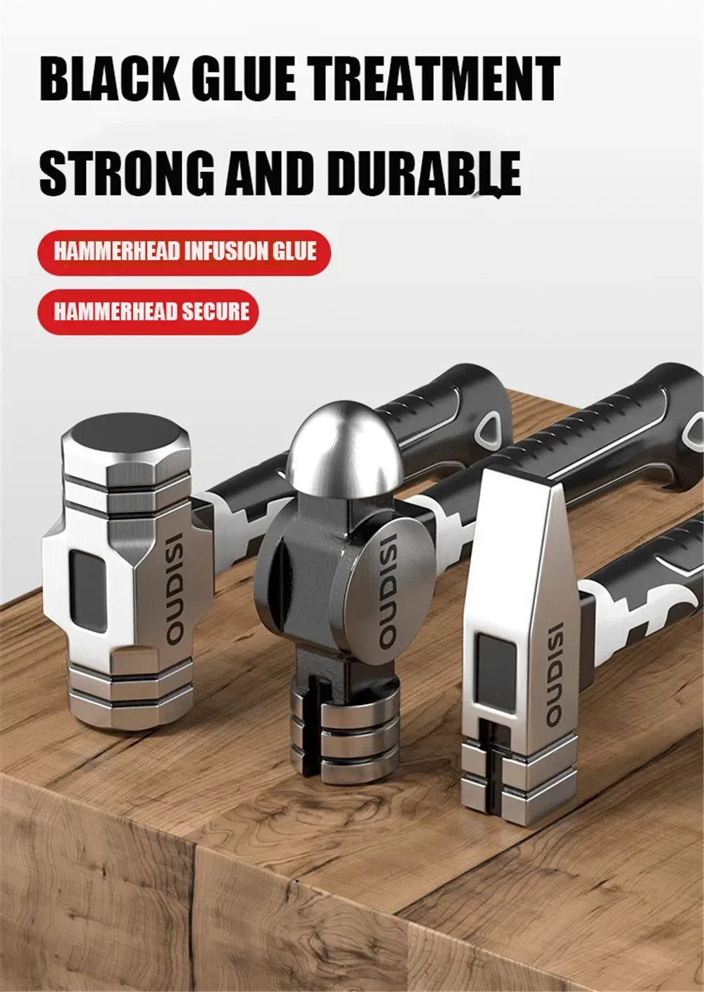 Heavy Duty Octagonal Hammer, High Carbon Steel, Magnetic Nail Tool