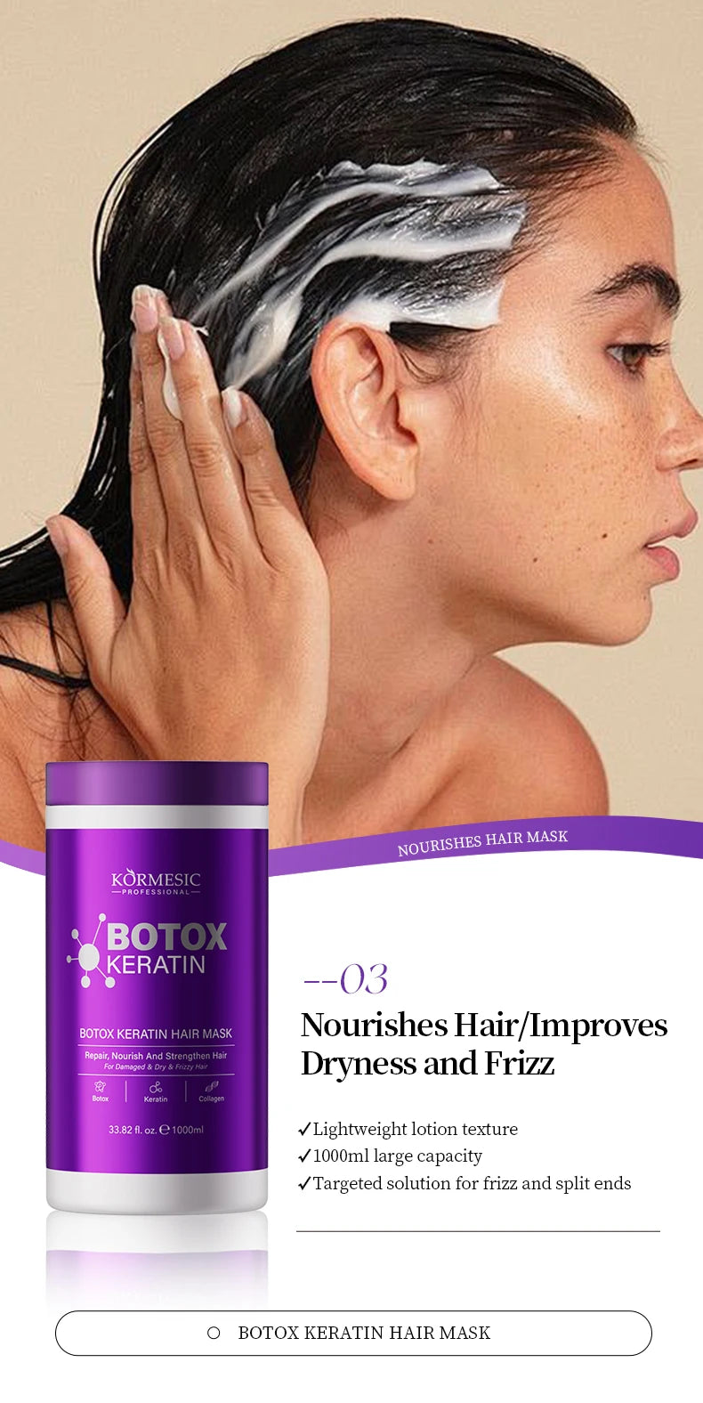 Keratin Hair Mask 5 Seconds Repair for Damaged Frizzy Hair Care