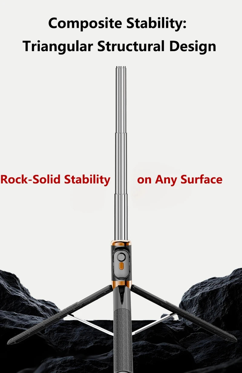 Selfie Stick Tripod 1.7m with Dual Fill Lights & Bluetooth Remote