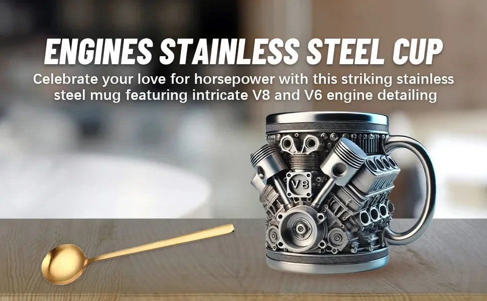 Stainless Steel Liner Coffee Cup Creative Resin Desktop Decoration Ornament