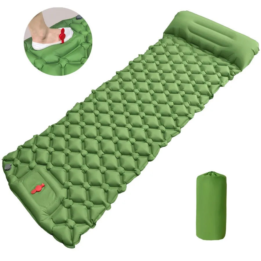 Inflatable Camping Mattress Pad with Pillows - Ultralight Air Mat