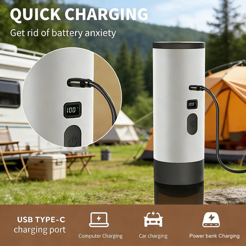 Portable 3-in-1 Wireless Espresso Coffee Maker for Car Home Camping