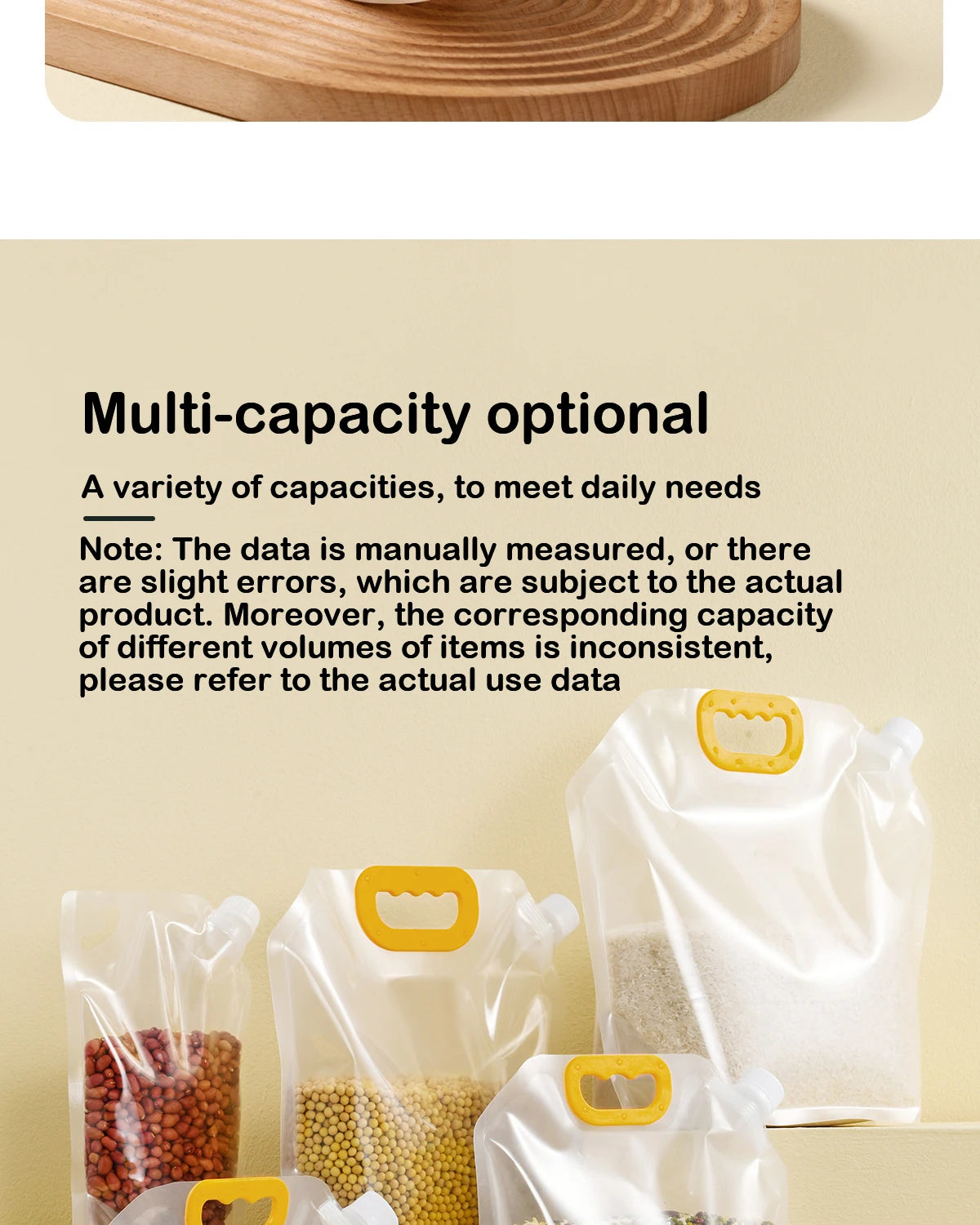 Grain Storage Bags 5PCS Portable Insect & Moisture Proof Recyclable