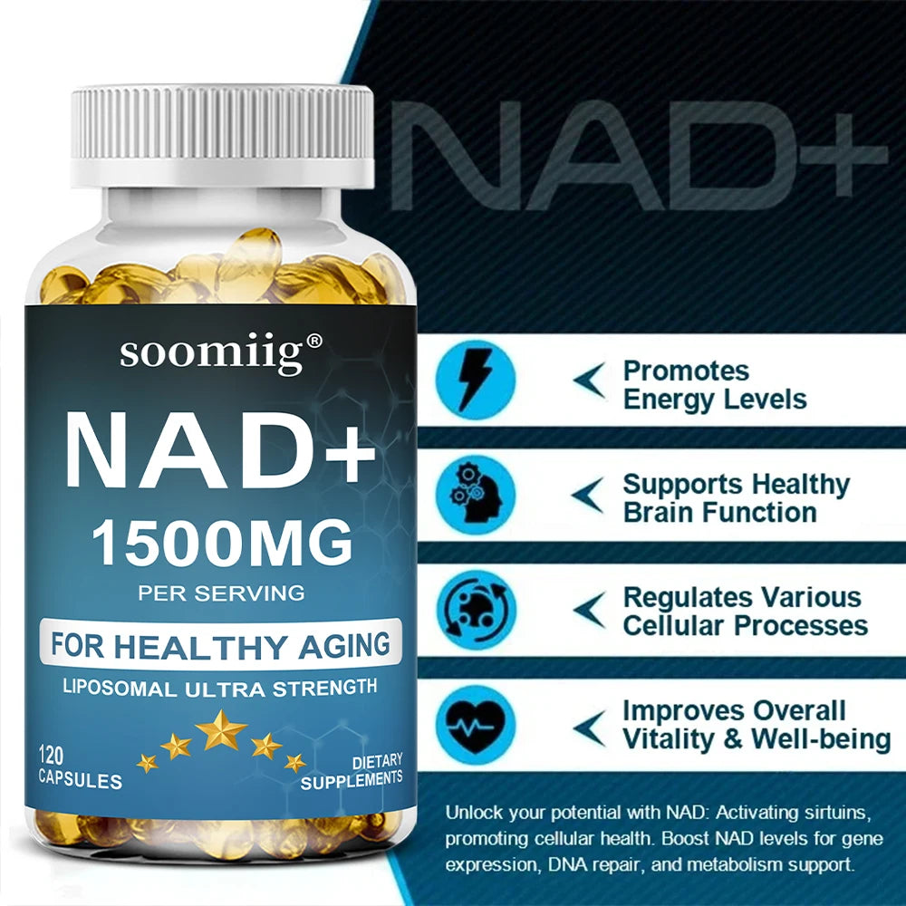 NAD 1500 Mg + Trans-Resveratrol - Energy Support & Cell Repair Supplement