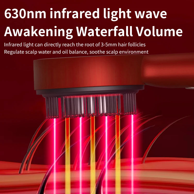 Electric Vibration Massage Comb with Red Light Therapy for Hair Growth