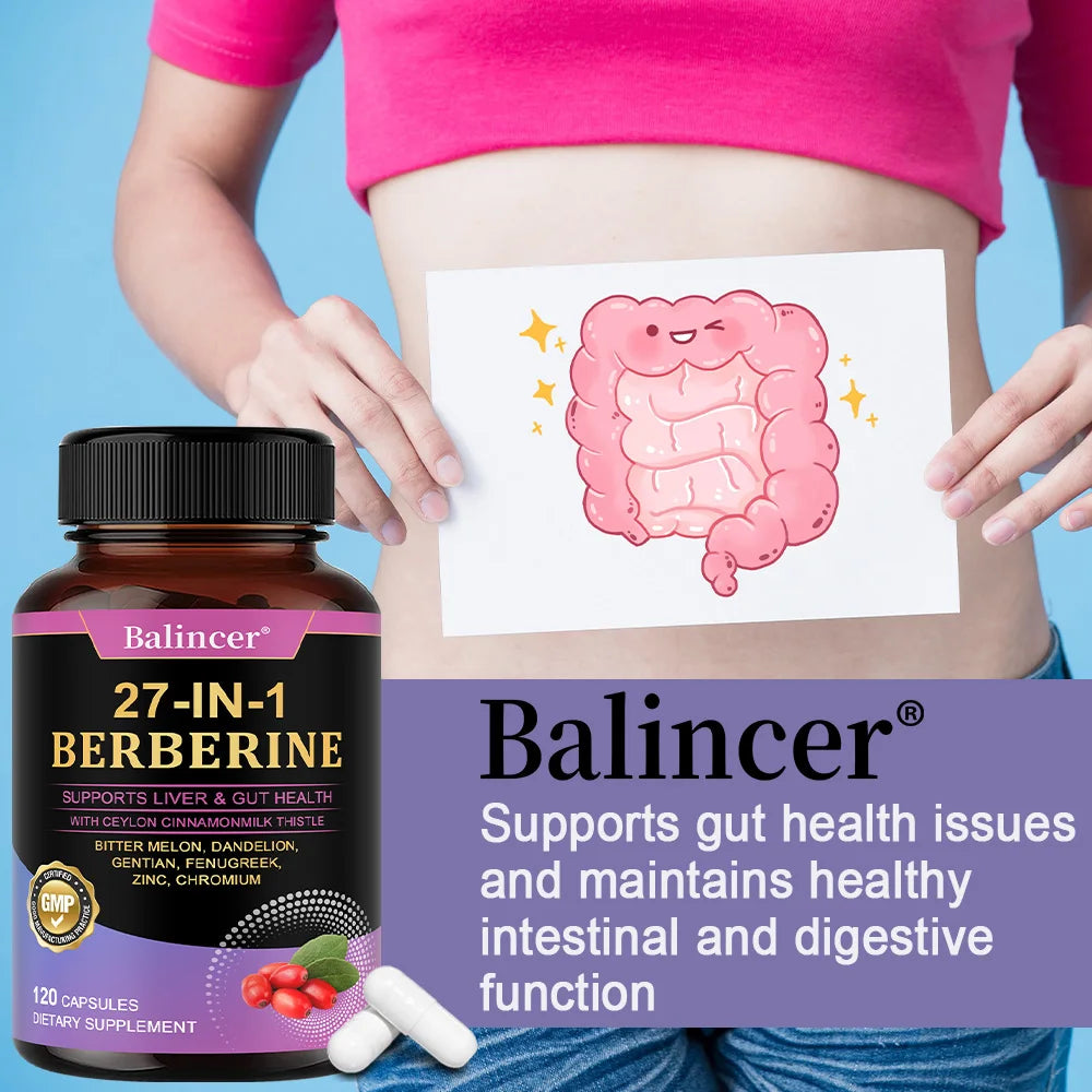 Berberine Capsules with Ceylon Cinnamon and Milk Thistle
