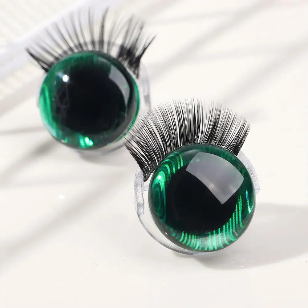 3D Glitter Doll Safety Eyes 20MM with Eyelash for Crochet Toys 1 Pair