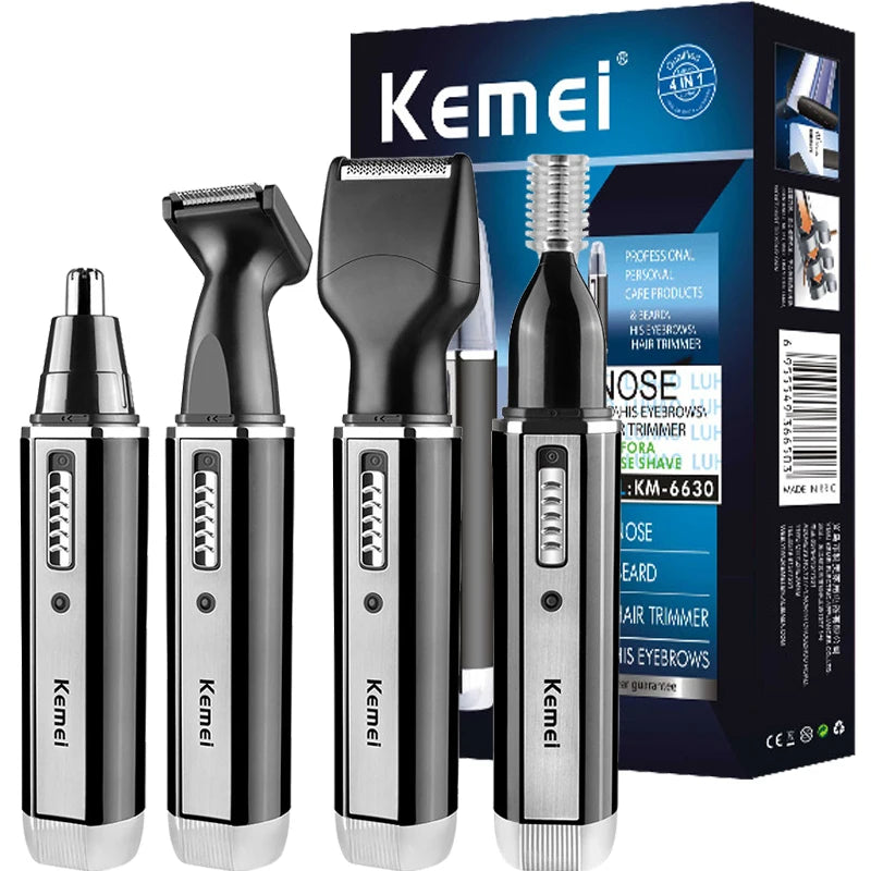 Rechargeable 4-in-1 Nose Trimmer Beard & Ear Hair Removal for Men