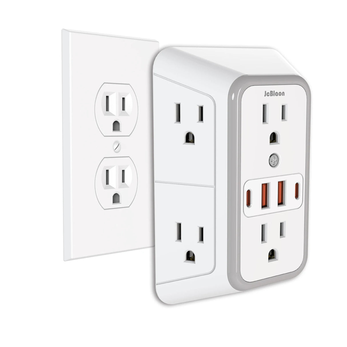 Power Strip with 6 AC Outlets & 4 USB Ports, Multi Socket Fast Charging