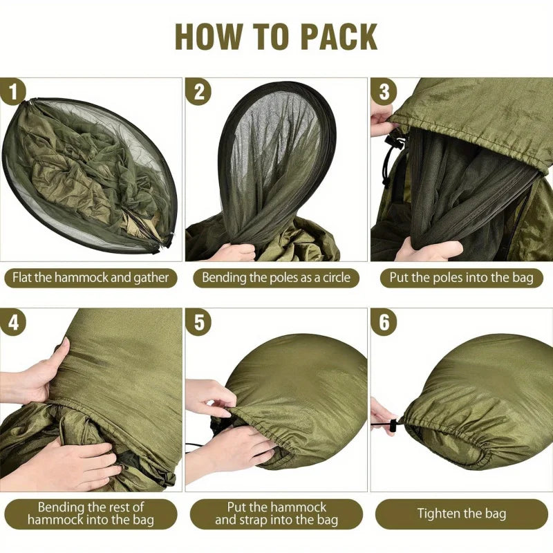 Ultralight 2-In-1 Camping Hammock with Mosquito Net, 1.6lbs