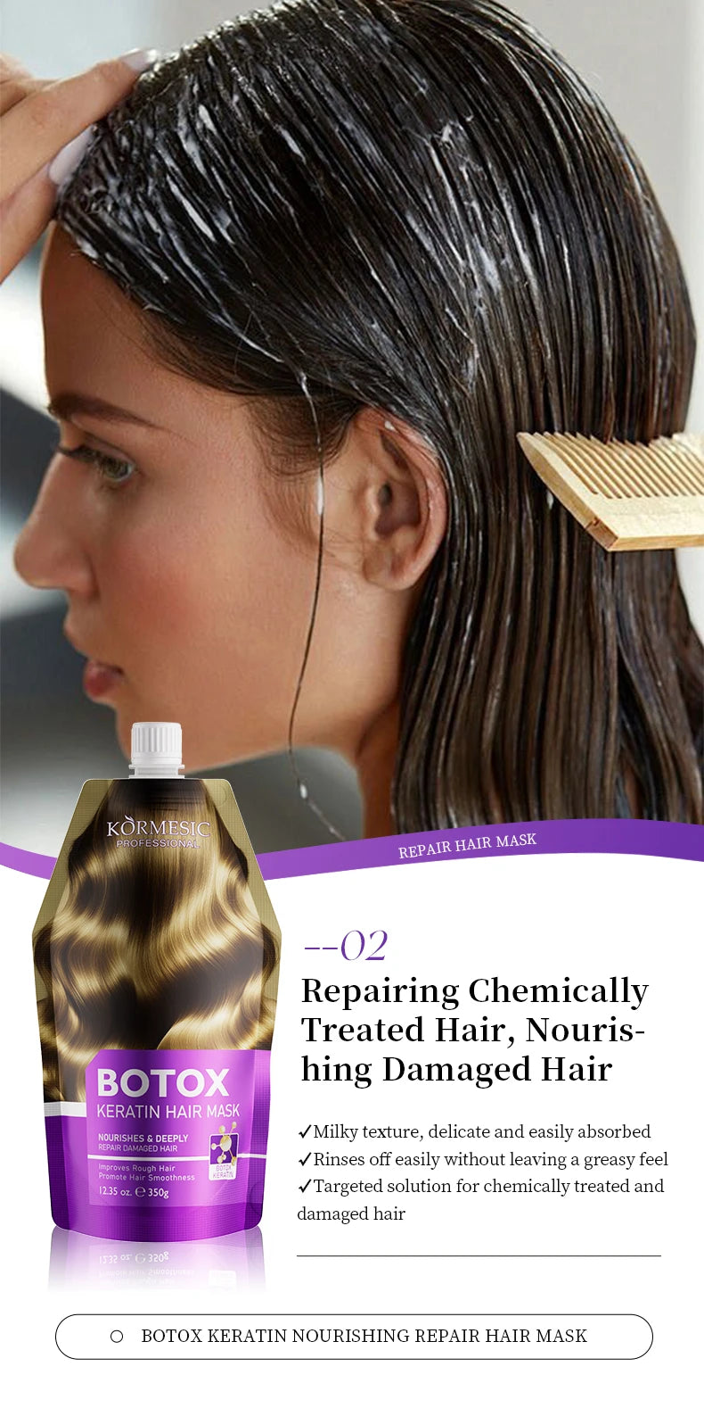 Keratin Hair Mask 5 Seconds Repair for Damaged Frizzy Hair Care