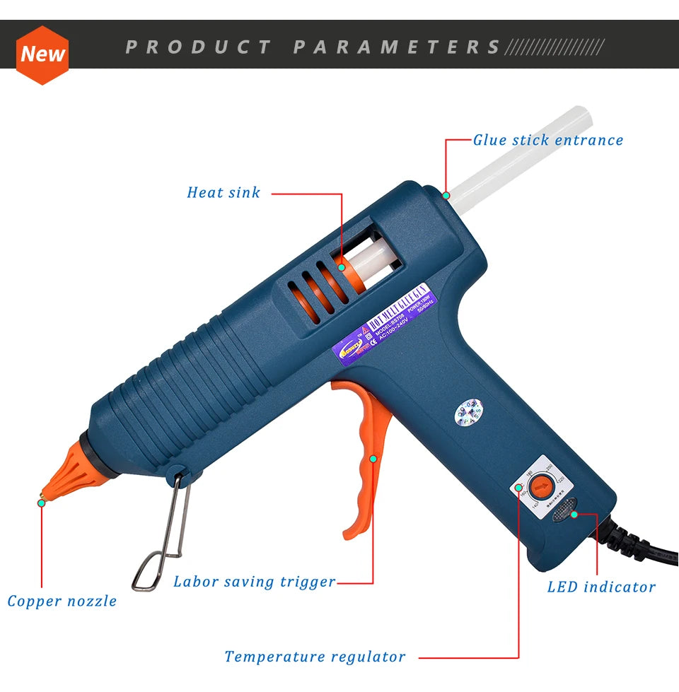 150W Hot Melt Glue Gun with Temperature Control for DIY Projects