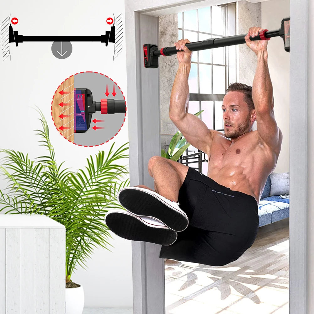 Adjustable Pull-Up Bar with Level Gauge 69-92cm, 200kg Max Load Capacity