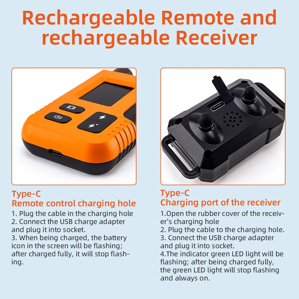Electronic Training Collar 3600FT Range 4 Modes 99 Levels IP65 Waterproof