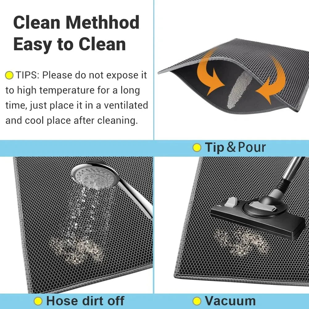 Cat Litter Mat Double Layer Waterproof Non-Slip Washable 15" Pad