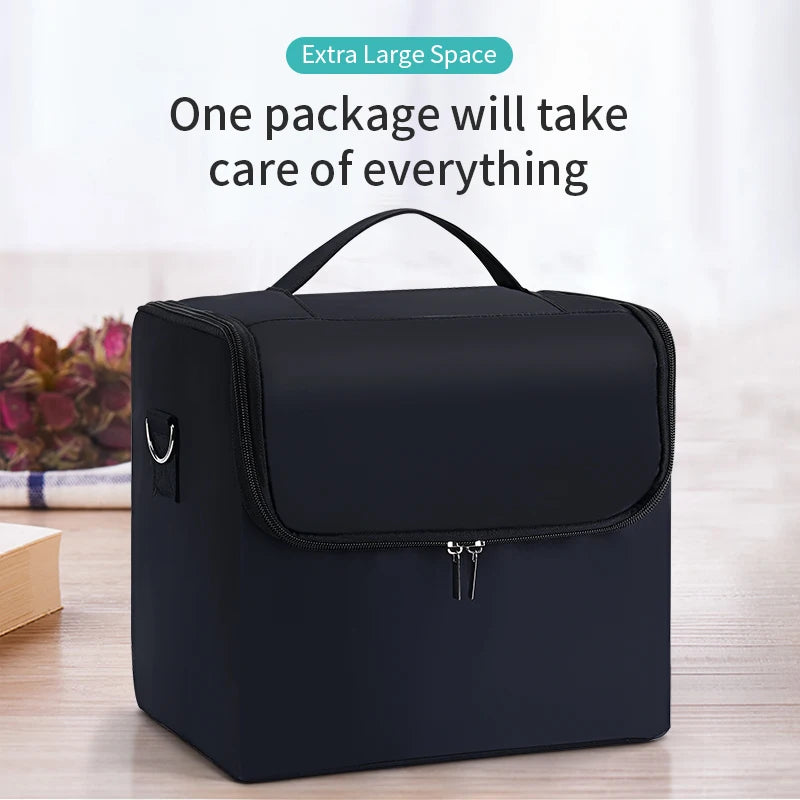 Large Makeup Train Case 4 Tier Organizer Bag for Women Travel Storage