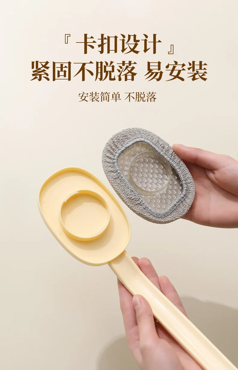 Exfoliating Bath Brush with Long Handle - 1pc Shower Back Scrubber
