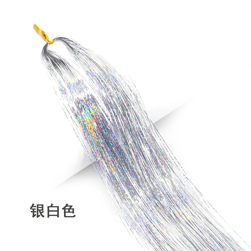 Rainbow Hair Tinsel Kit - Colorful Glitter Extensions for Braiding - 66 Strands