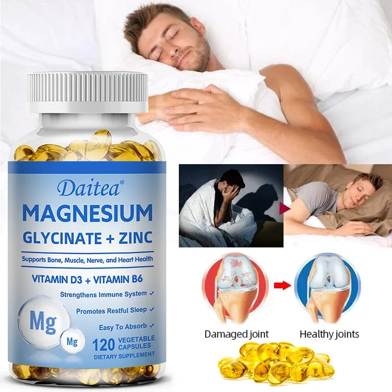 Magnesium Glycinate Capsules with Zinc - 60 Count