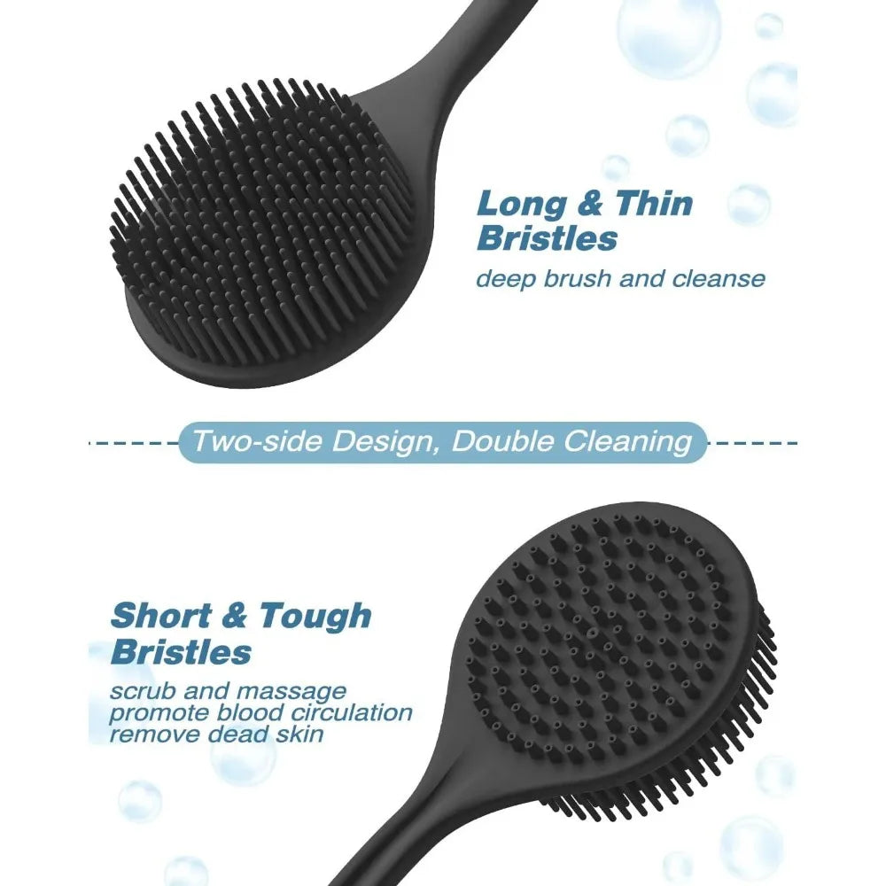 Soft Bath Brush Exfoliating Shower Sponge Long Handle Skin Massager