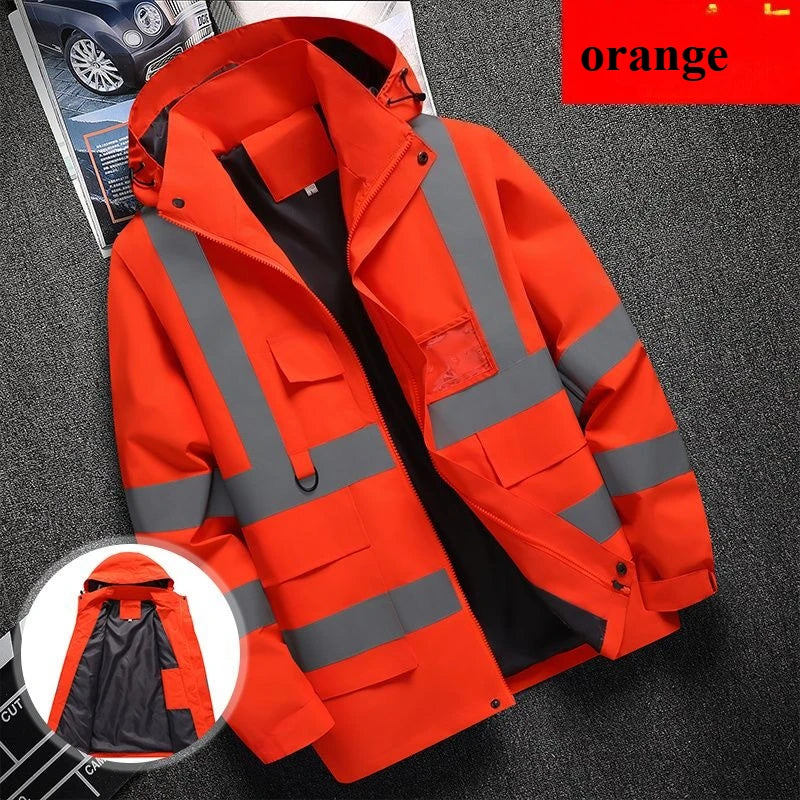 Men's Workwear Jacket Waterproof Windproof Reflective Outdoor Construction