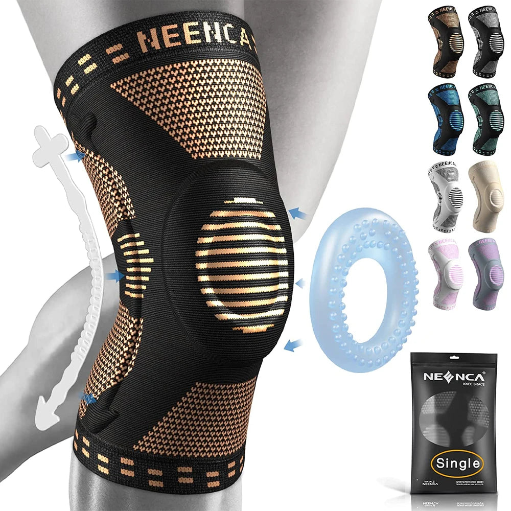 NEENCA Copper Knee Brace with Gel Pad & Stabilizers for Joint Support