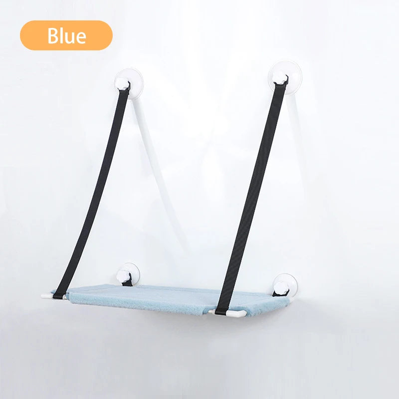 Double-layer Velvet Cat Suspension Bed with Suction Cups - 20kg Capacity