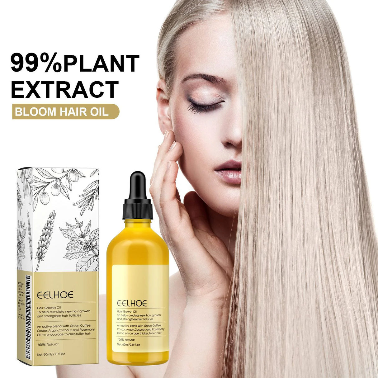 Natural Hair Growth Oil Serum - 1/2/3pcs Rosemary Anti Hair Loss Treatment