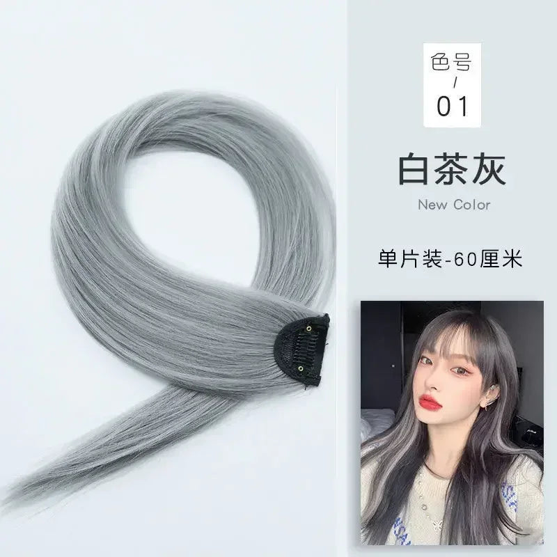 60cm Clip In Hair Extensions Synthetic Long Straight Hairpiece Accessories