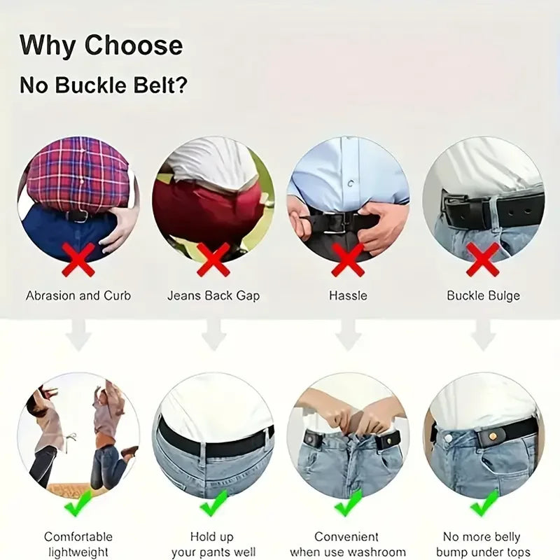 Invisible Elastic Belt for Women & Men - Traceless Design for Jeans & Pants