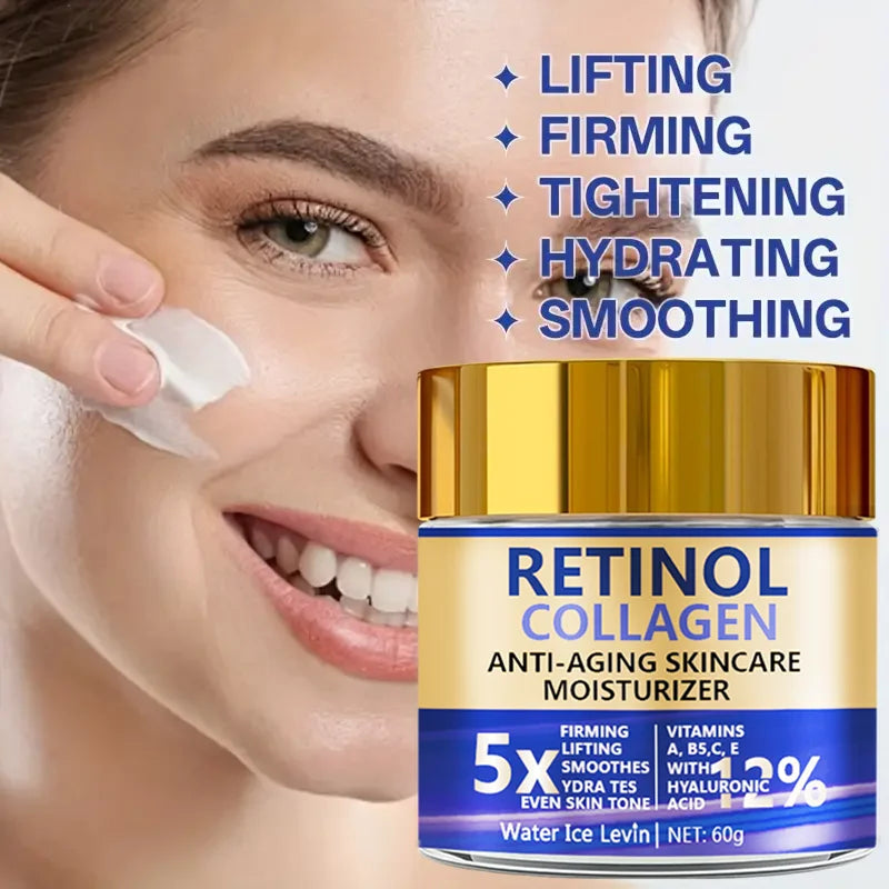 Retinol Collagen Face Cream 60g Anti-Aging Moisturizer with Hyaluronic Acid