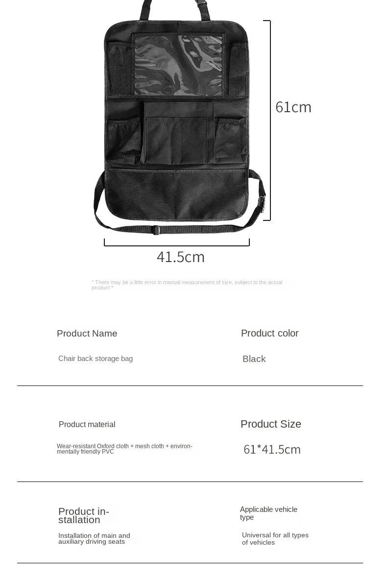 Car Seat Organizer Oxford Fabric Multi Pocket Storage Bag for Kids