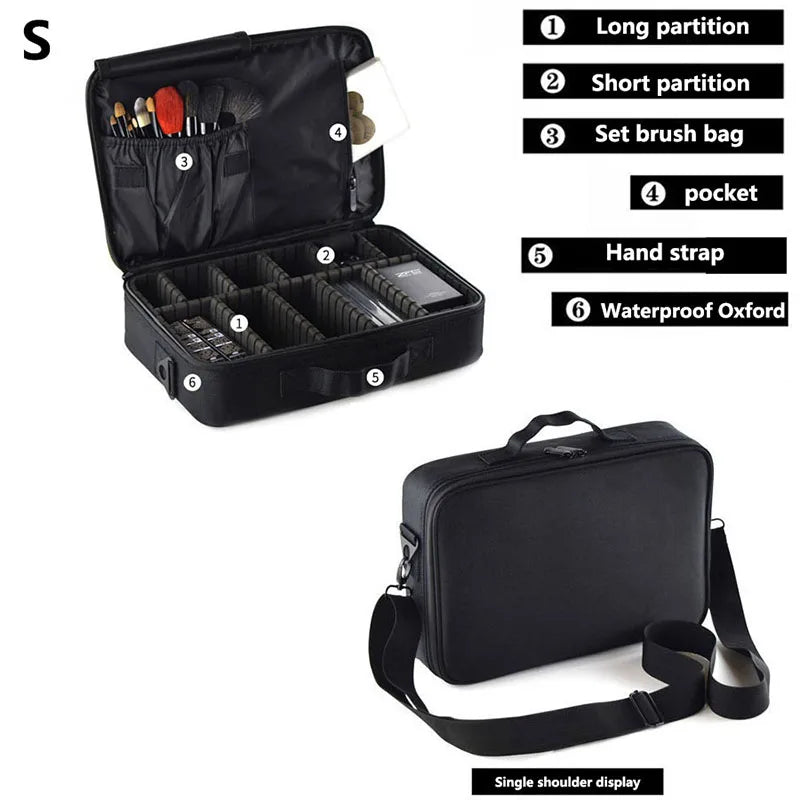 Professional Makeup Case Large Capacity Cosmetic Organizer for Travel