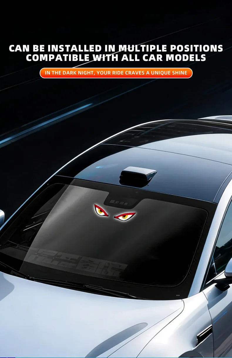 Solar Powered Neon Light LED Car Ambient Lamp USB Rechargeable Cool Effect