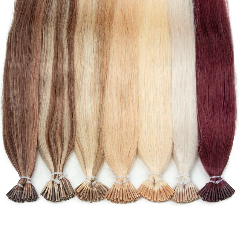I Tip Hair Extensions Real Human Hair 30g/pack Microlink Capsules 14"