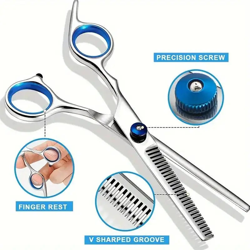 Pet Safe Scissors Set - 4pcs Stainless Steel Dog Grooming Shears
