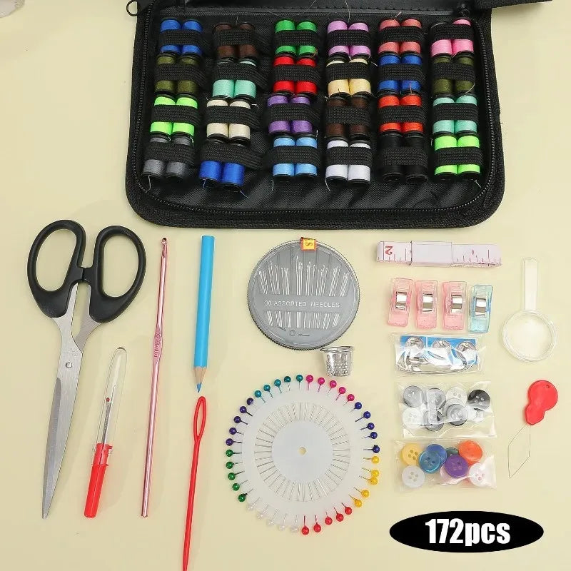 Sewing Kit Set 27pcs with Threads, Needles, Scissors & Storage Bag