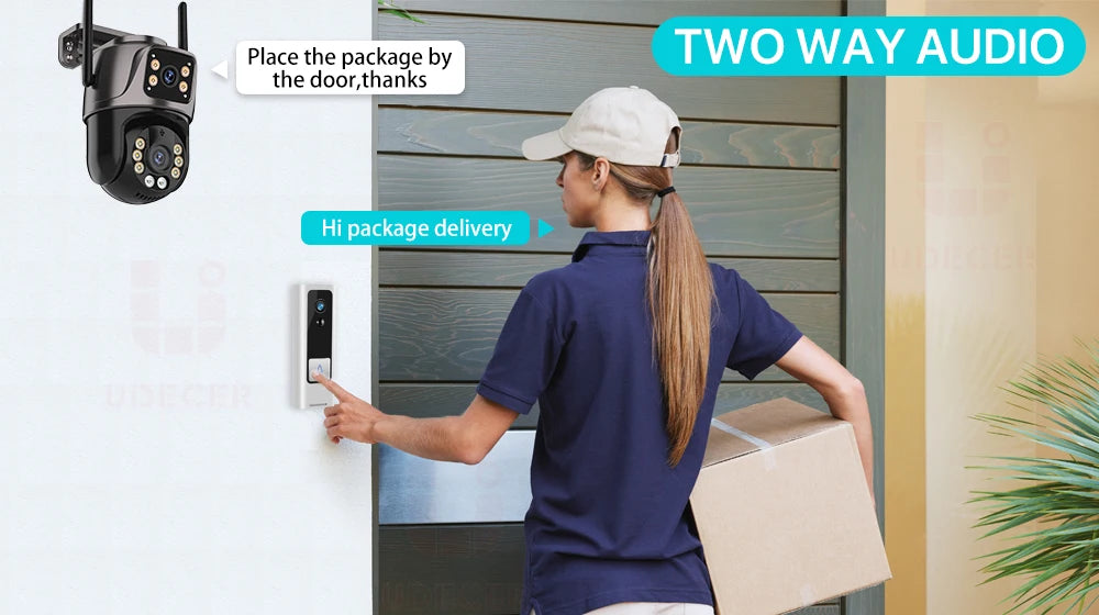 4K HD Wifi PTZ Camera 8MP Dual Lens Outdoor AI Auto Tracking Surveillance
