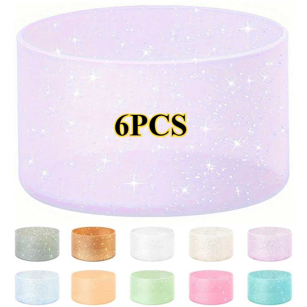 Glitter Silicone Cup Sleeves for Stanley Tumblers, 12-24OZ, 1/6PCS