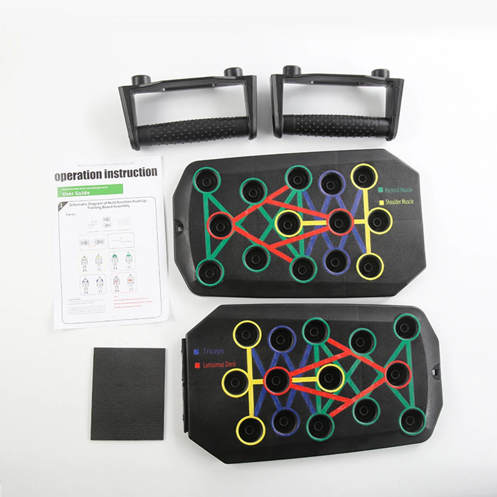 Portable Foldable Push-up Board Set with Handles for Fitness Training