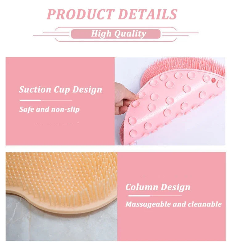 Silicone Foot Scrubber Brush Pad with Suction Cups for Bath Massage