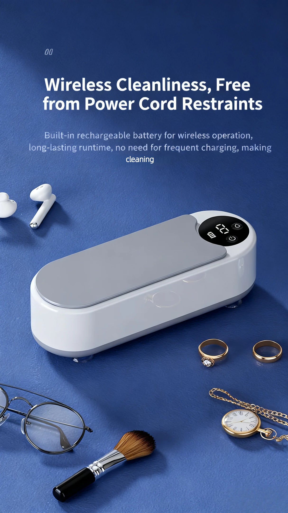 High-Frequency Glasses Cleaner - Wireless Multi-Purpose Cleaning Machine
