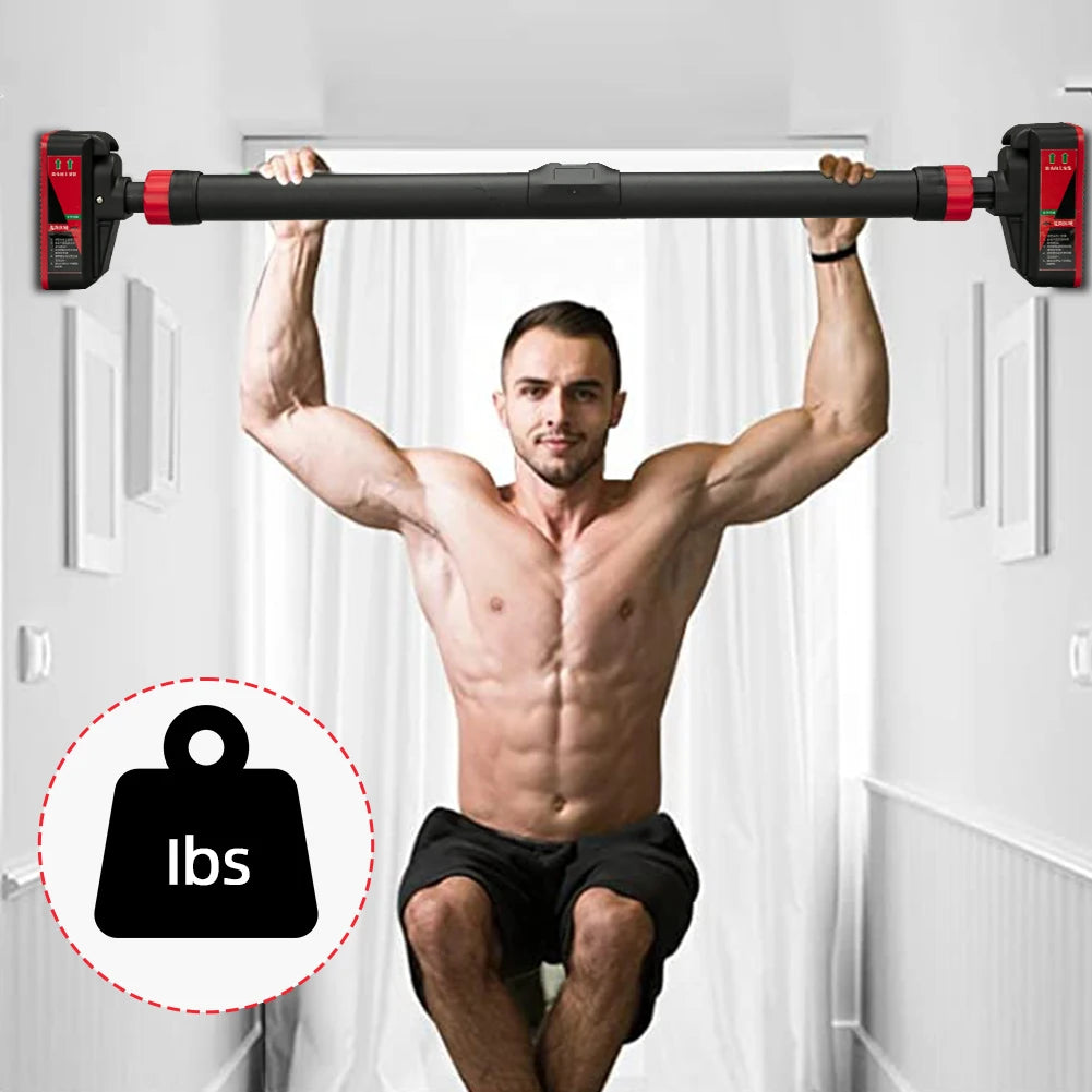 Adjustable Pull-Up Bar with Level Gauge 69-92cm, 200kg Max Load Capacity