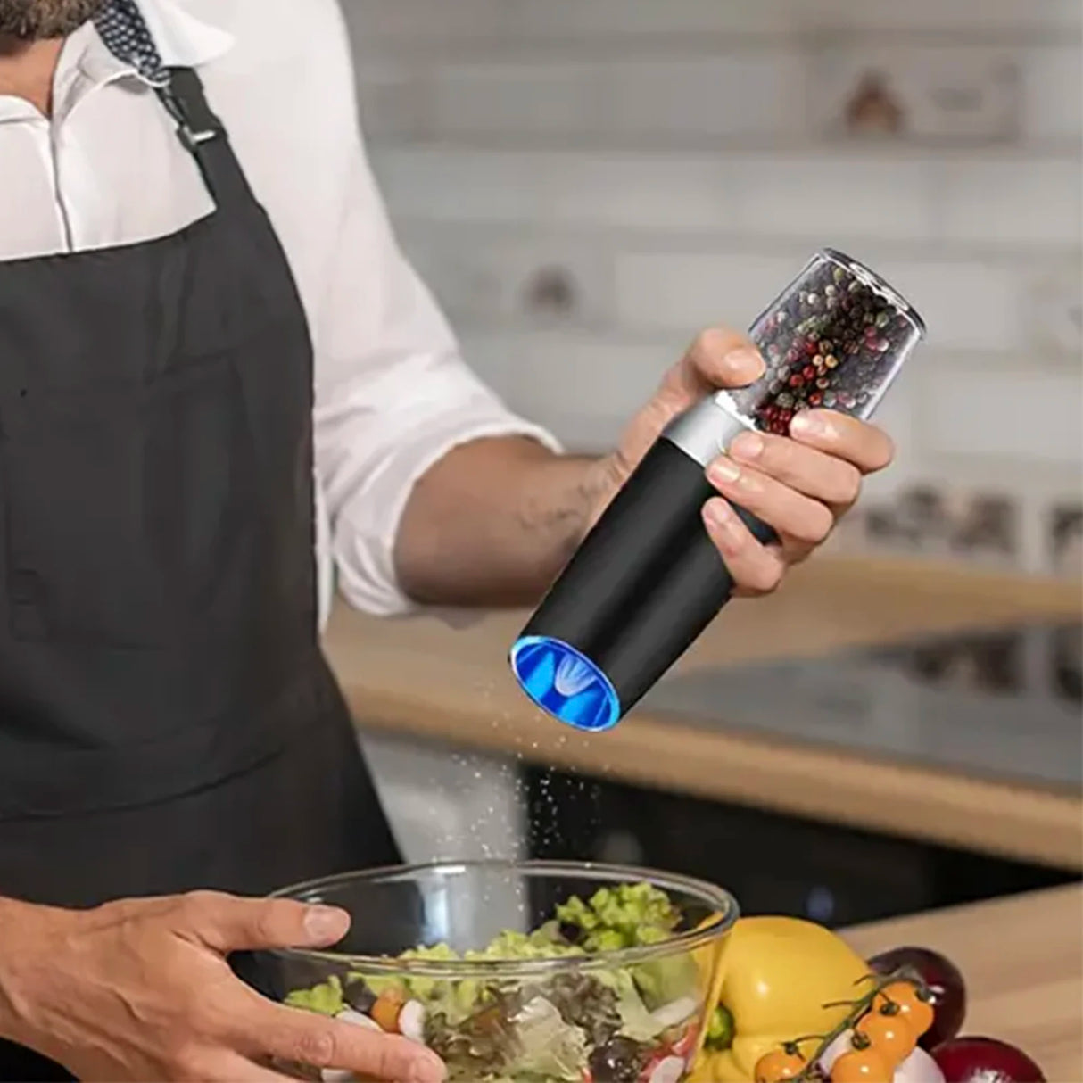 Gravity Electric Salt and Pepper Mill, Battery Powered, Adjustable Coarseness